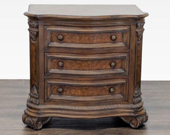 Vintage Drexel Heritage Talavera Nightstand with Serpentine Top