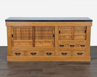Antique Japanese Tansu with Granite Top