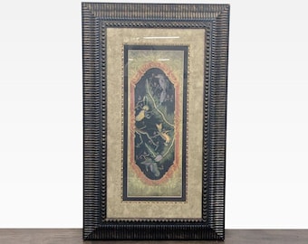 Large Chinoiserie Style Framed Artwork “Paradise II” – Exotic Bird Panel by Abigail Kamelhair