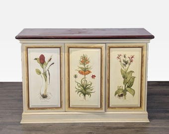 Botanical Hand Painted Media Cabinet