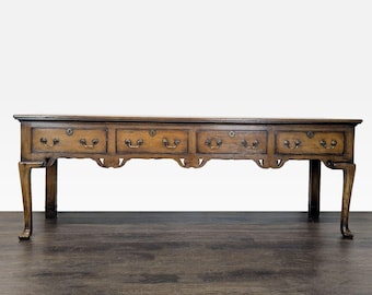 Vintage Four Drawer Wood Console Table
