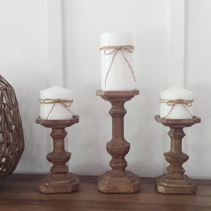 Farmhouse candle, rustic candle holders, Candle sets, Modern Farmhouse candle decor, Dining table decor, pillar candle holders, Fall decor