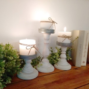 Wood candle holders, Rustic Candle holders, Mason jar candle, Rustic candle, Rustic farmhouse candles, Candle holder set, wood pillar candle