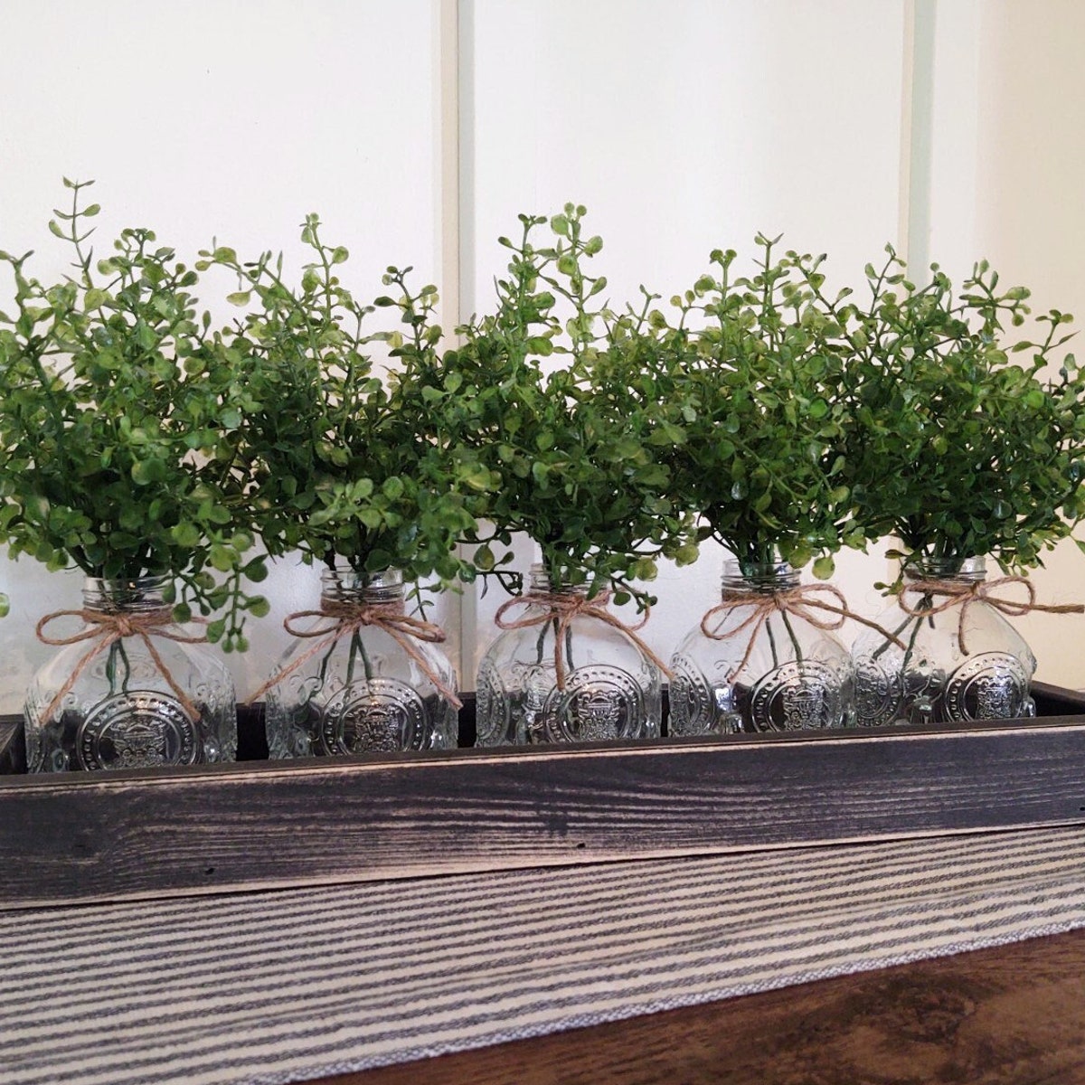 Centerpiece: Modern Farmhouse Dining Room Table Centerpiece, Unique Table Centerpiece, Glass Vase With Flowers, Boho Home Decor, Housewarming Gift - Etsy