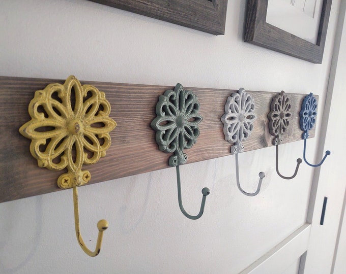Entryway Coat Rack With Hooks, Boho Wall Decor, Entryway Coat Rack ...