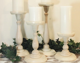 Pillar Candle Holders, Wood Candlesticks, Pillar Candles, Farmhouse Candlestick, Wood Candlesticks, Candle Centerpiece, Kitchen decor