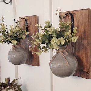 Hanging vase, wall vase, unique Wall decor, Boho home wall decor, hanging planters, wall planters, Gifts for women, ceramic vase, coastal