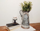 Large metal pitcher Eucalyptus arrangement, Spring decor, Summer decor, Spring flower, Spring flower arrangement, metal pitcher, Modern farm