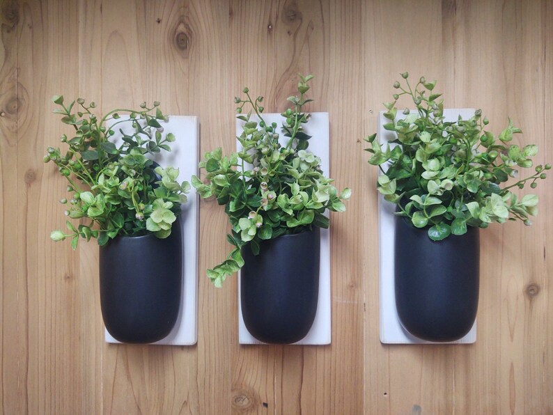 Ceramic Wall Pot Wall Mount Flower Pot Wall Sconce Set Etsy