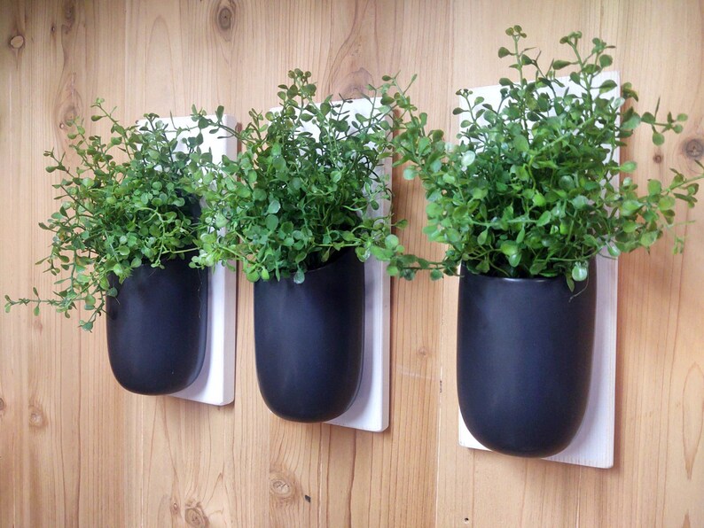 Ceramic Wall Pot Wall Mount Flower Pot Wall Sconce Set Etsy