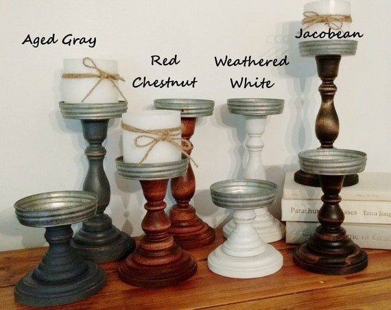 rustic candle holders