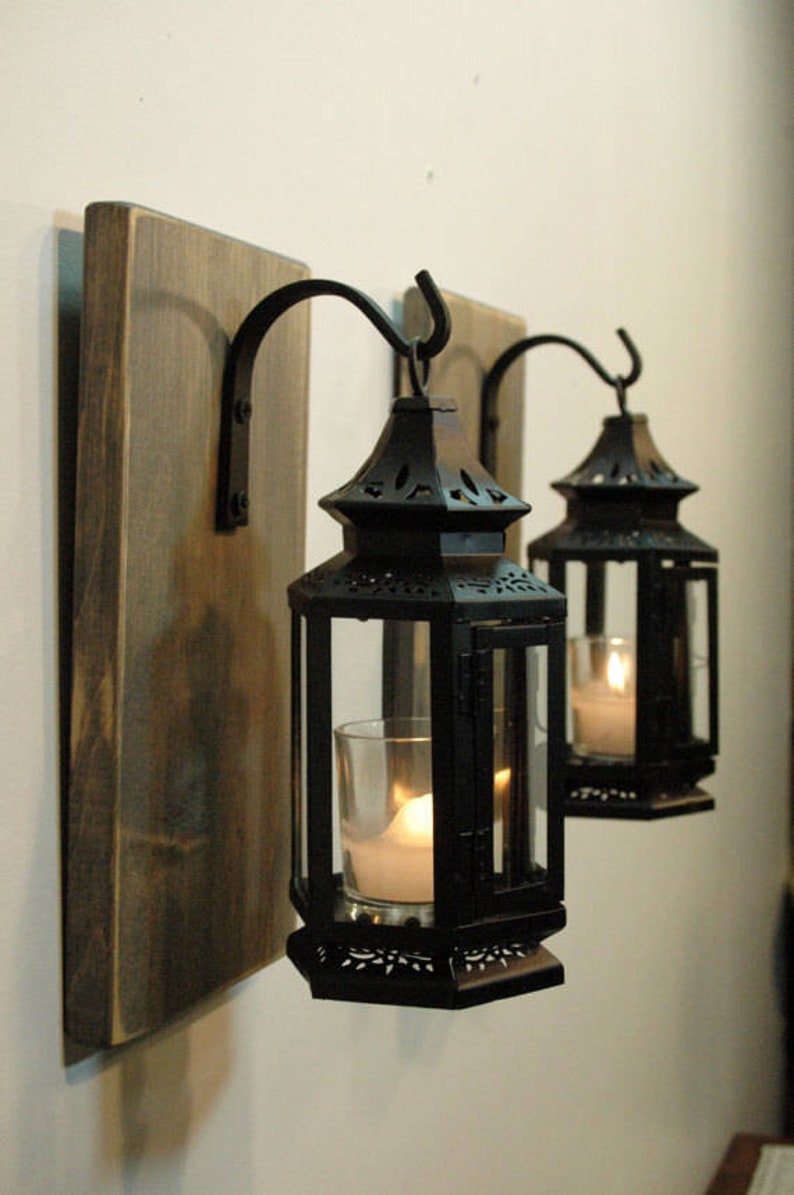 Black Lantern set Black stagecoach lanterns Rustic lantern Etsy