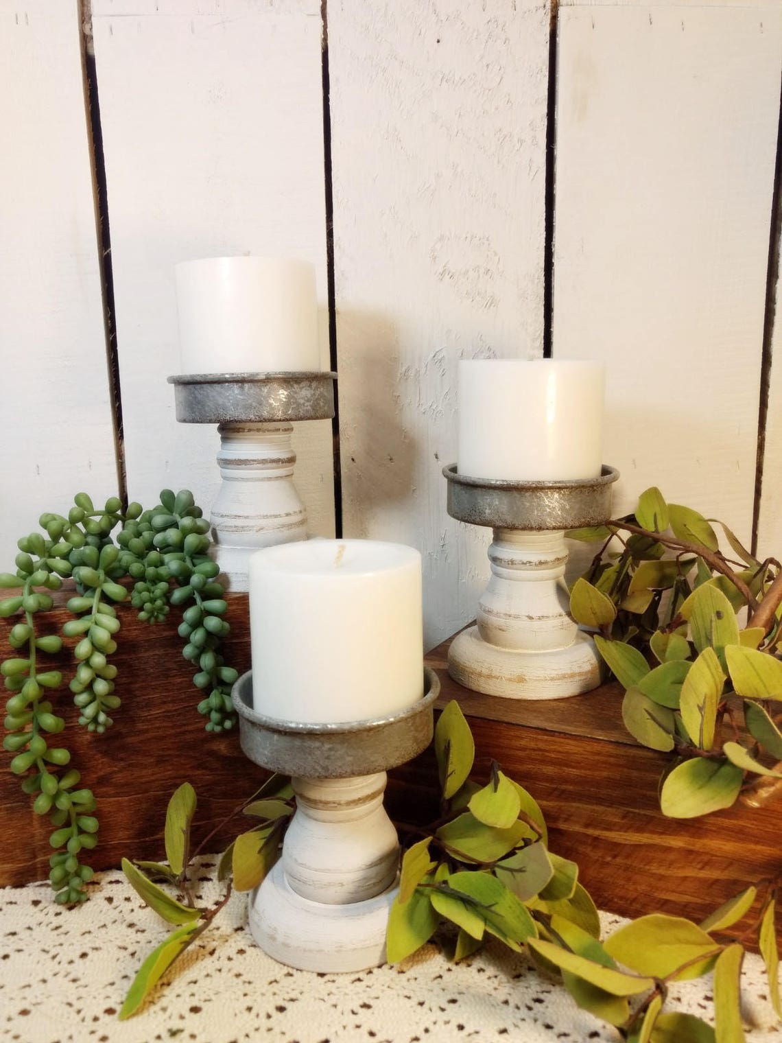 Modern Farmhouse Decor Rustic Home Decor Wooden Candle | Etsy