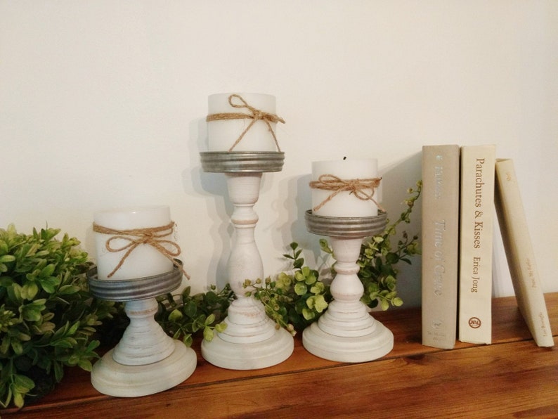 Wood candle holders Rustic Candle holders Mason jar top Etsy