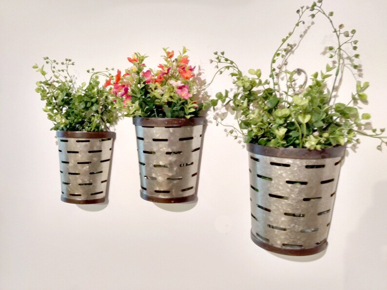 Wall Decor Wall Sconce Olive Bucket Decor Rustic Wall Etsy