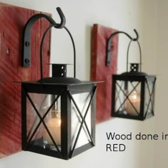 Lantern Wall Sconce Set Metal Lantern Decor Rustic Lanterns