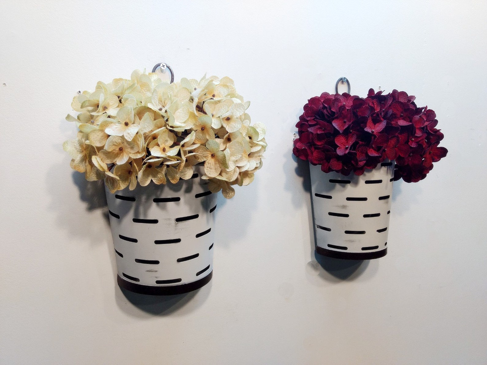 Half Bucket Planter Olive Bucket Wall Decor Farmhouse Etsy