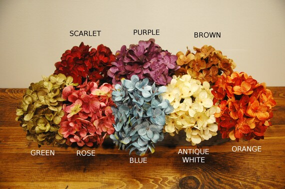 Vibrant Hydrangea Flower Stem, 6 Inch Head, 10 Inch Length