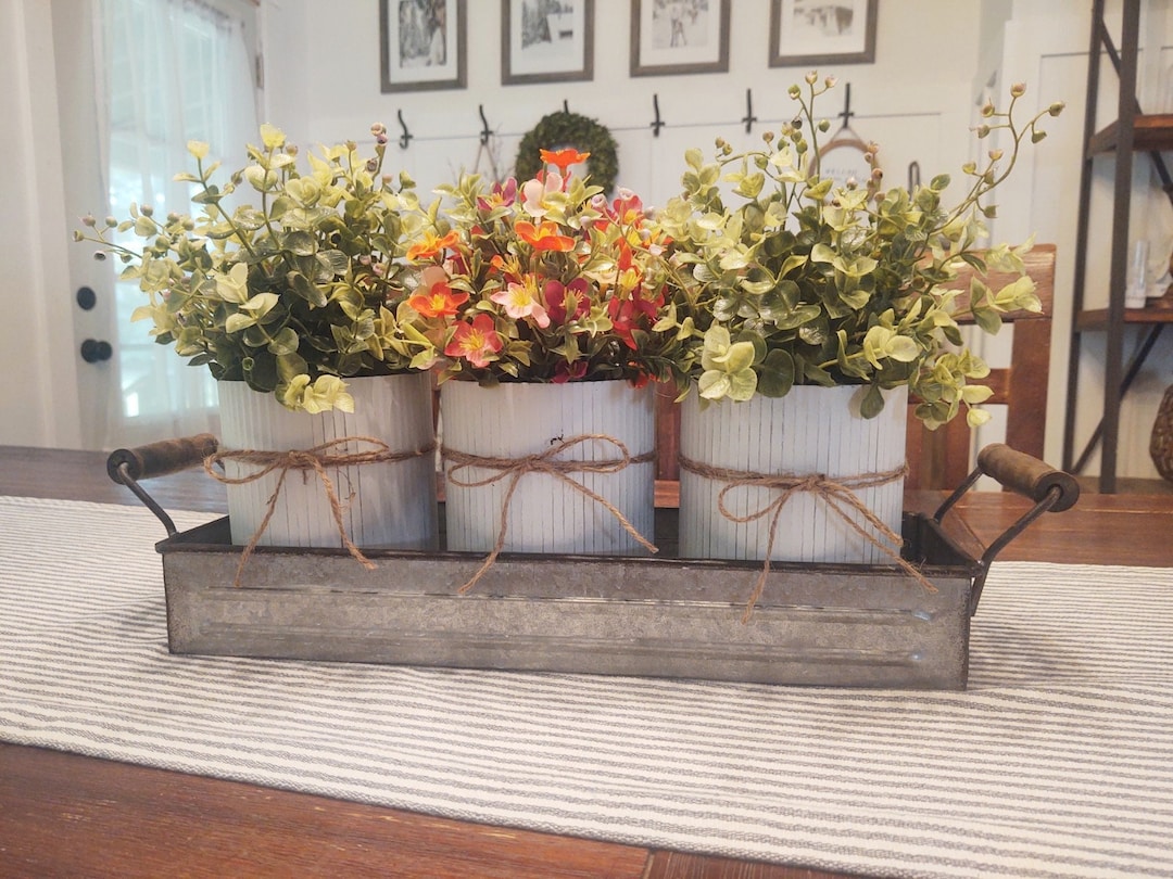 Dining Room Table Decor, Farmhouse Centerpiece, Centerpiece With ...