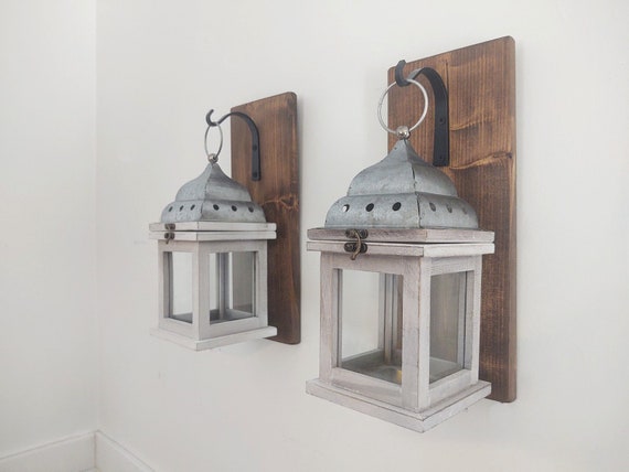 Lantern Set, Oak, Hanging Lantern, Battery Operated Lanterns Set, Wall  Decor, Gift Idea, Wooden Handcrafted Accent 