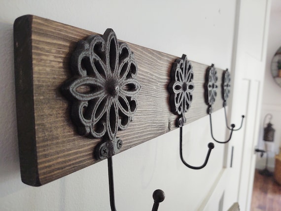 Entryway Coat Rack With Hooks, Boho Wall Decor, Entryway Coat Rack, Cast  Iron Hook, Modern Farmhouse, Boho Home Decor, Farmhouse Wall Decor 