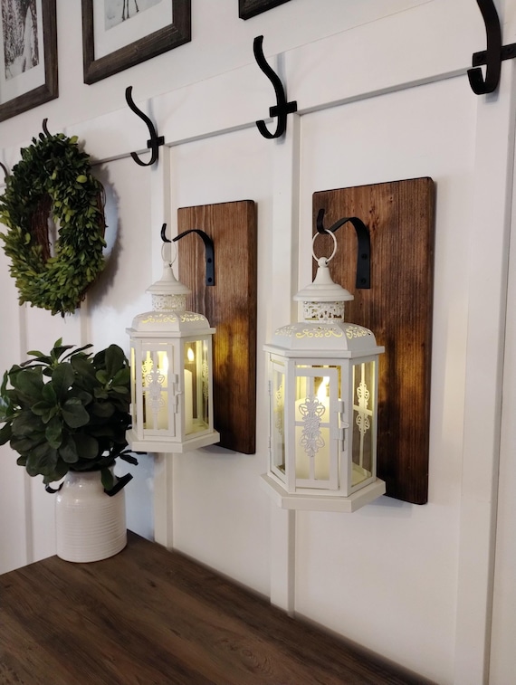 White Outdoor Candle Lantern, Rustic Antique Victorian Candle Lantern Holder White Outdoor Candle Lantern, Rustic Antique Victorian Candle Lantern Holder