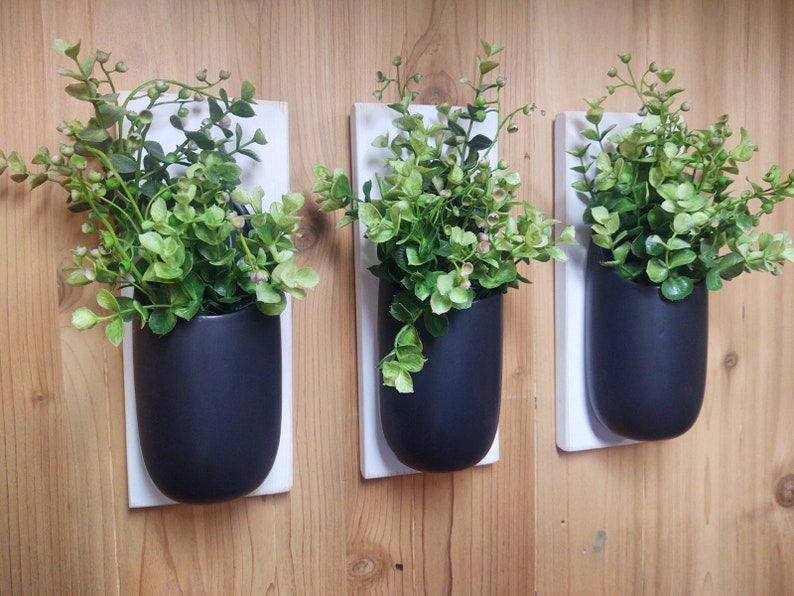 Ceramic Wall Pot Wall Mount Flower Pot Wall Sconce Set Etsy