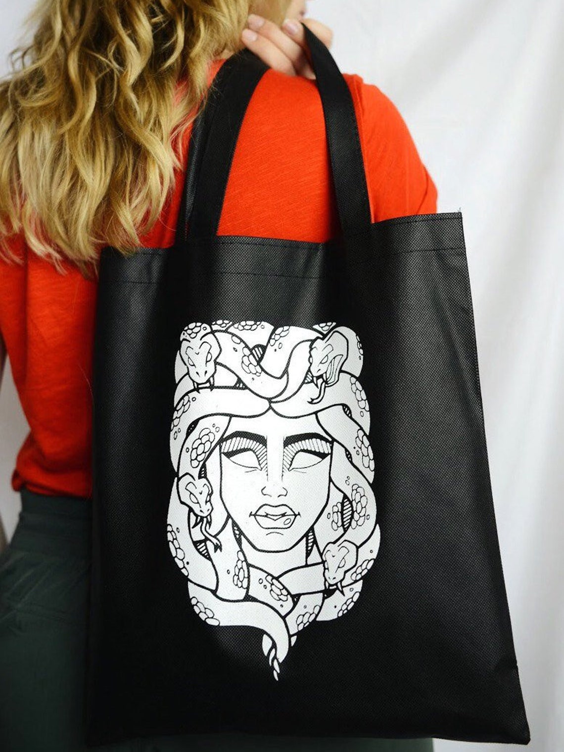 Medusa Bag Greek Mythology Tote Bag Screen Printed Reusable Etsy