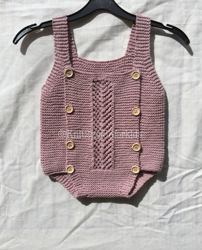 Spring Summer Gift Hand knitted Unisex Baby Romper with Lace Panel Button fastening Winter baby shower Gift 3 sizes