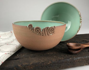 Handmade multipurpose stoneware food safe turquoise ceramic bowl