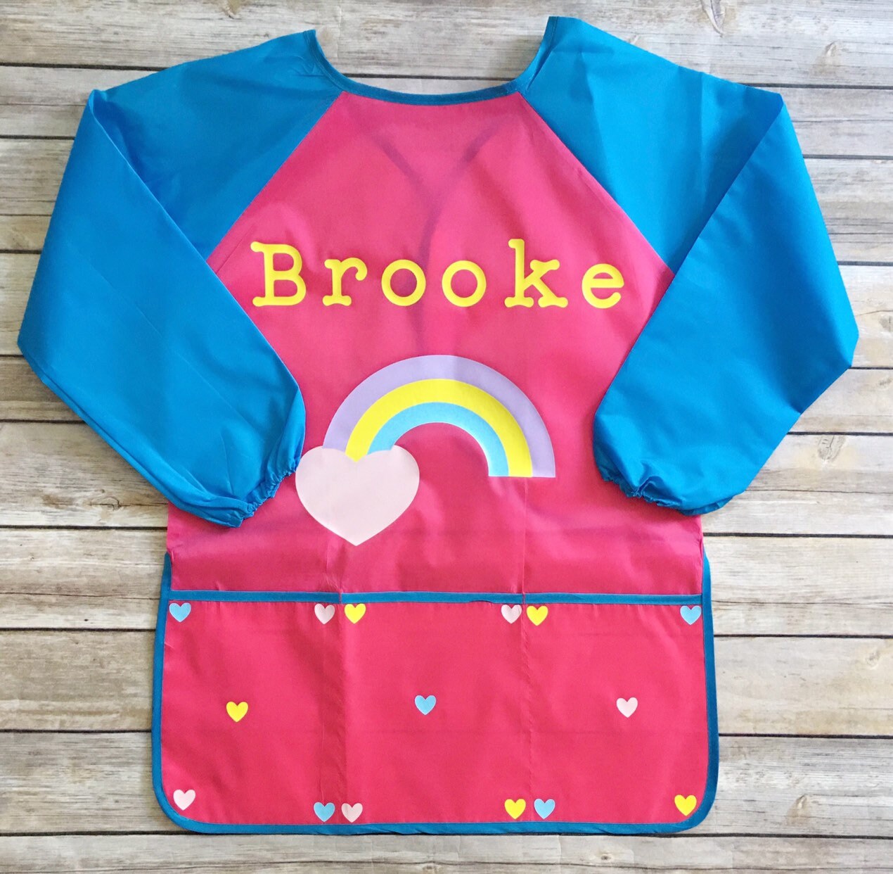 Rainbow Art Smock Girl Custom Art Smock Rainbow Smock Etsy