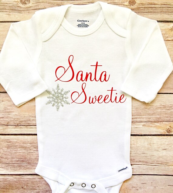 Santa Sweetie Onesie, Santa Sweetie, Christmas Onesie, Baby Girl Christmas, Baby 1st Christmas, Merry and Bright Onesie, Merry Christmas,