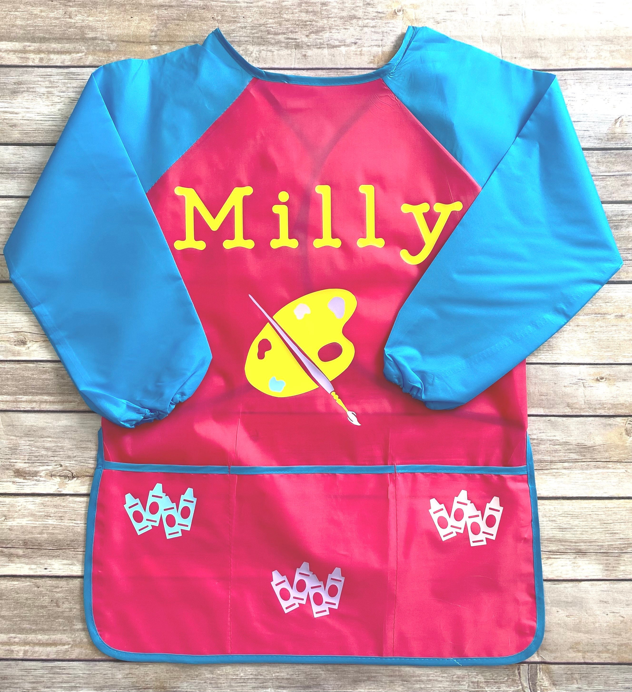 Kids Personalized Art Smock Custom Art Apron Toddler Etsy