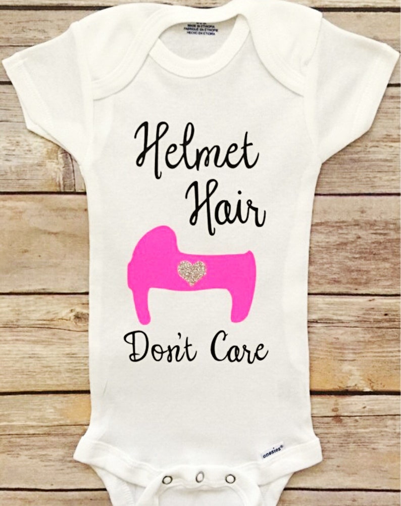 Helmet Hair Don’t Care Onesie Helmet Hair Don’t Care | Etsy