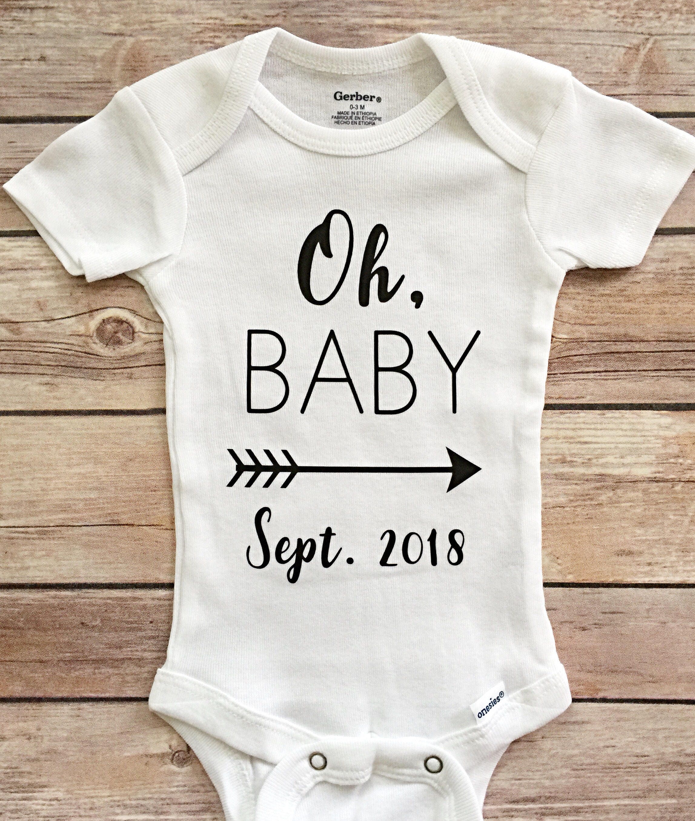 Oh Baby Announcement Outfit Birth Announcement Pregnancy Etsy