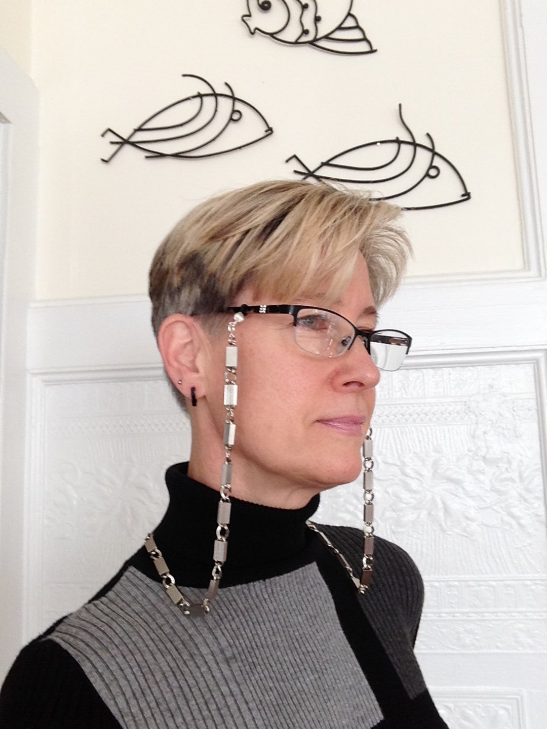 Eyeglass Chain Chunky Salvaged Necklace Eyeglass Holder Etsy