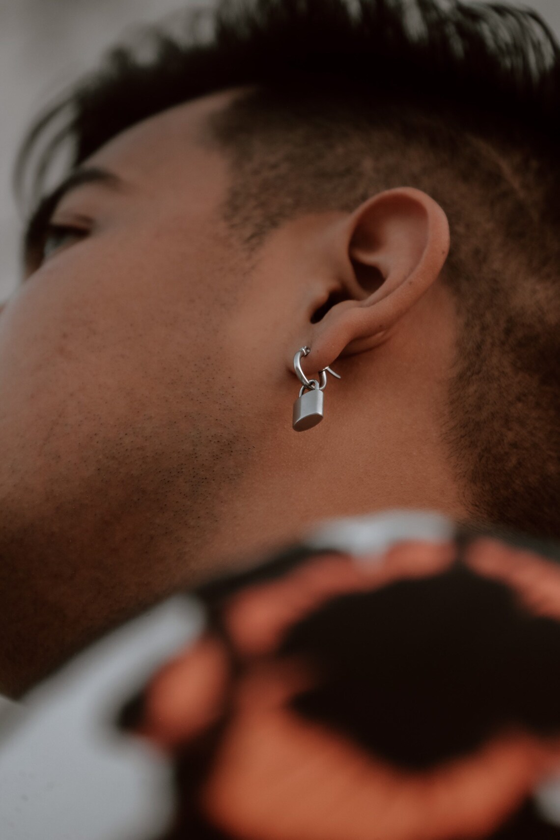 Single Lock Earring Etsy