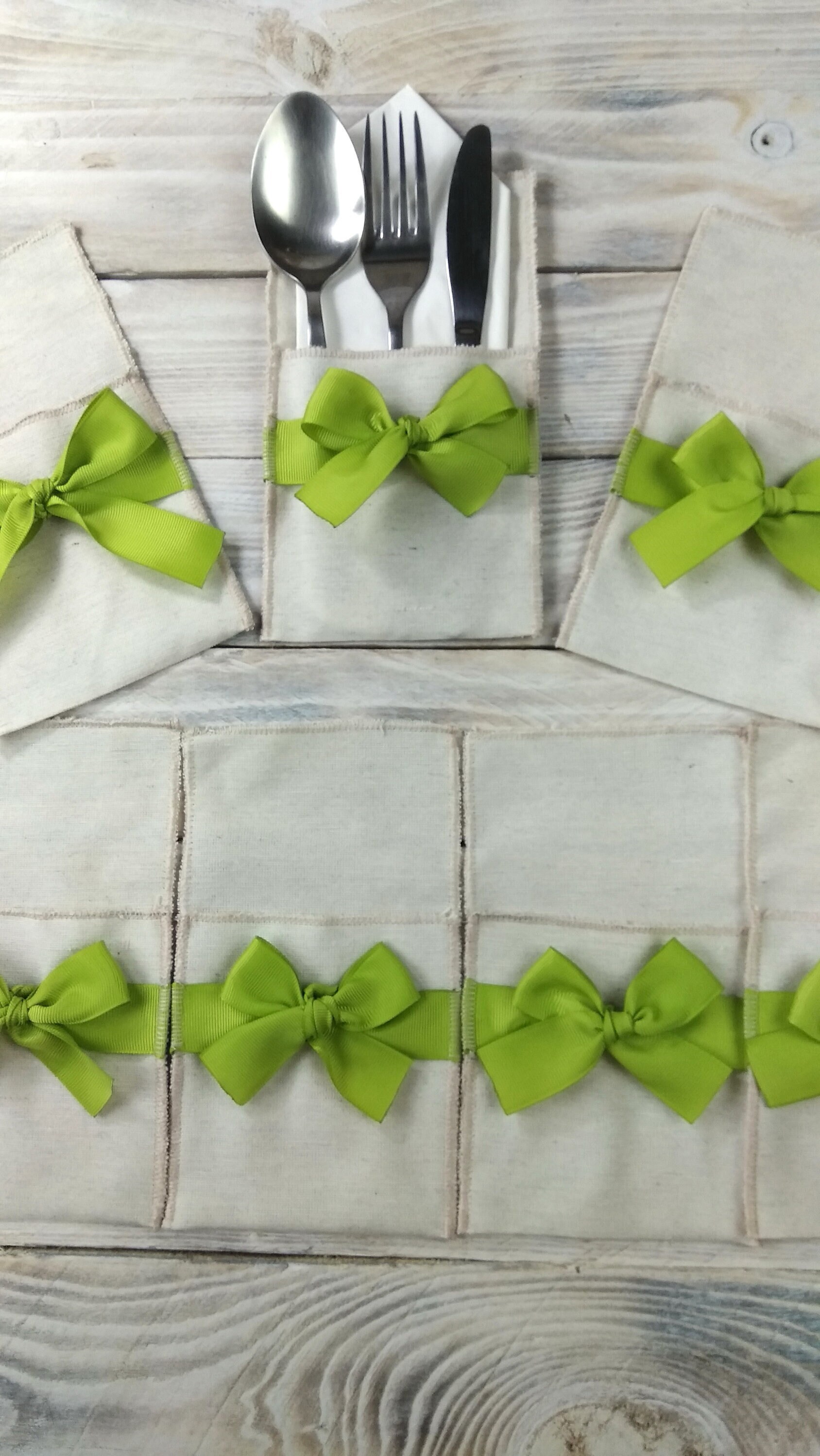 Cutlery Pouch Tablescape Silverware Picnic Holders, Spoon Holder