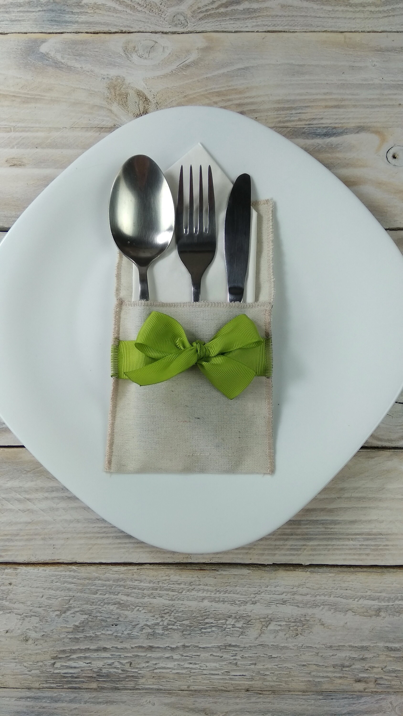 Cutlery Pouch Tablescape Silverware Picnic Holders, Spoon Holder