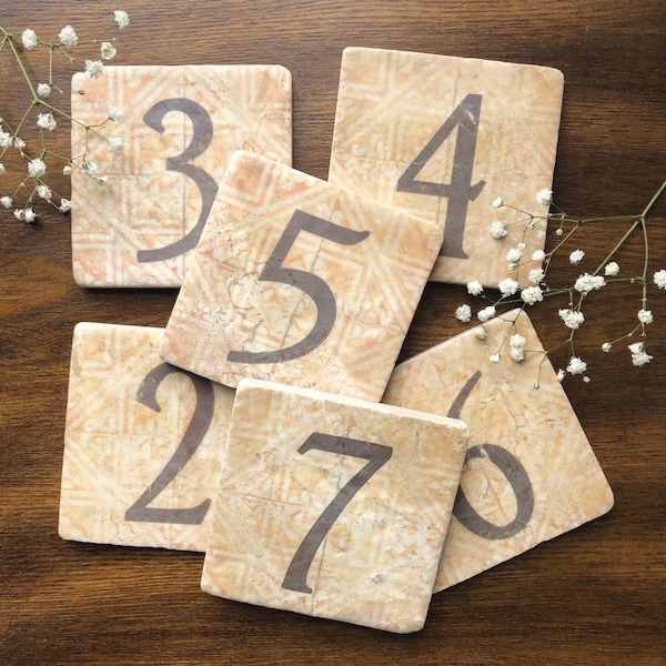 La Tierre Stone Table Numbers- set of 10