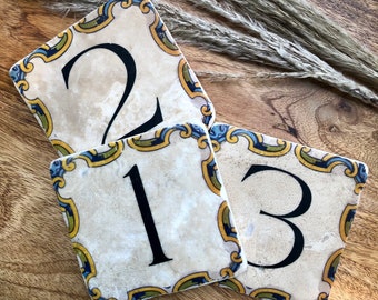 Amalfi Stone Table Numbers- set of 10