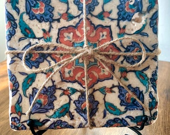 Iznik Stone Trivet- 6x6