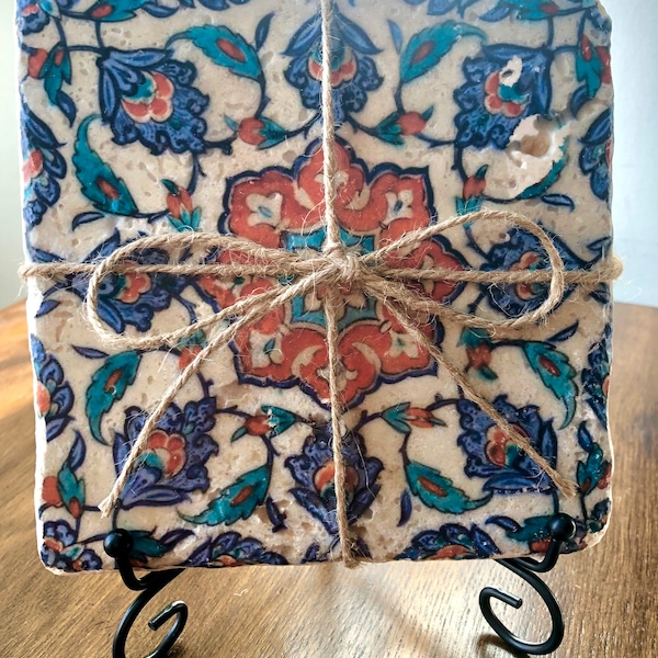 Iznik Stone Trivet- 6x6