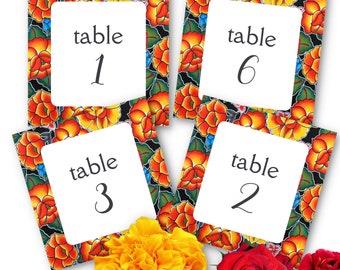 Mexican Fiesta Table Numbers- set of 10