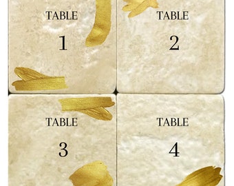 Gold Stroke Modern Tile Numbers- set of 10