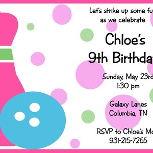 Kid&#39;s Bowling Party Invitation