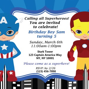 Super Hero Birthday Inviation