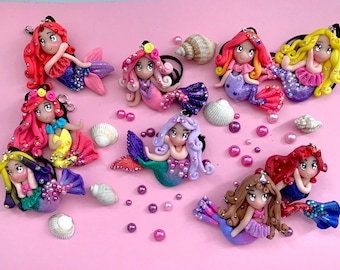 Polymer clay mermaids dolls embellishments