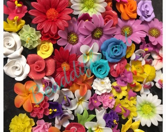 Mix flowers flatbacks embellishments