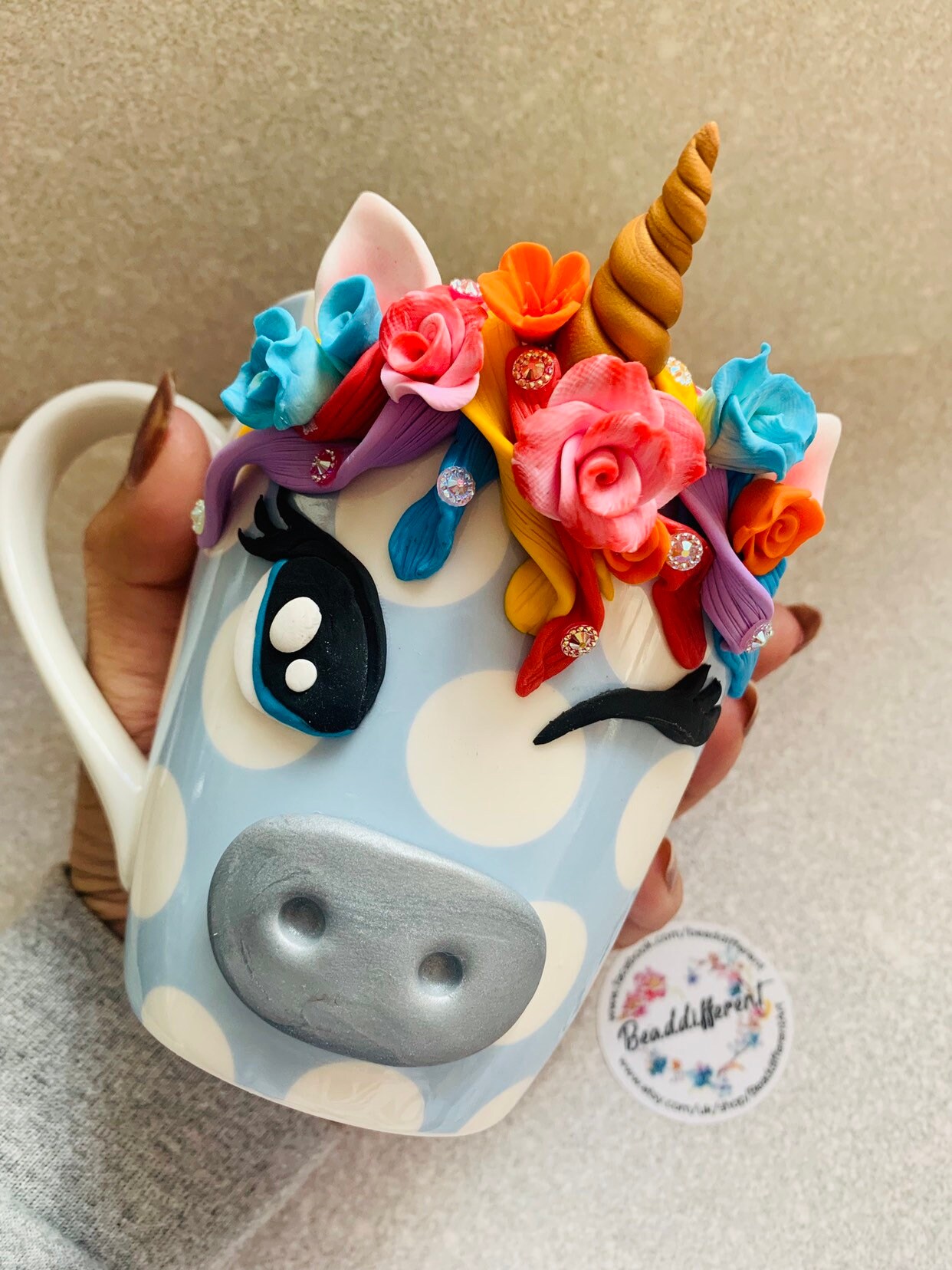 Coffee mugs polymer clay tea cups. Handmade drink mugs Etsy